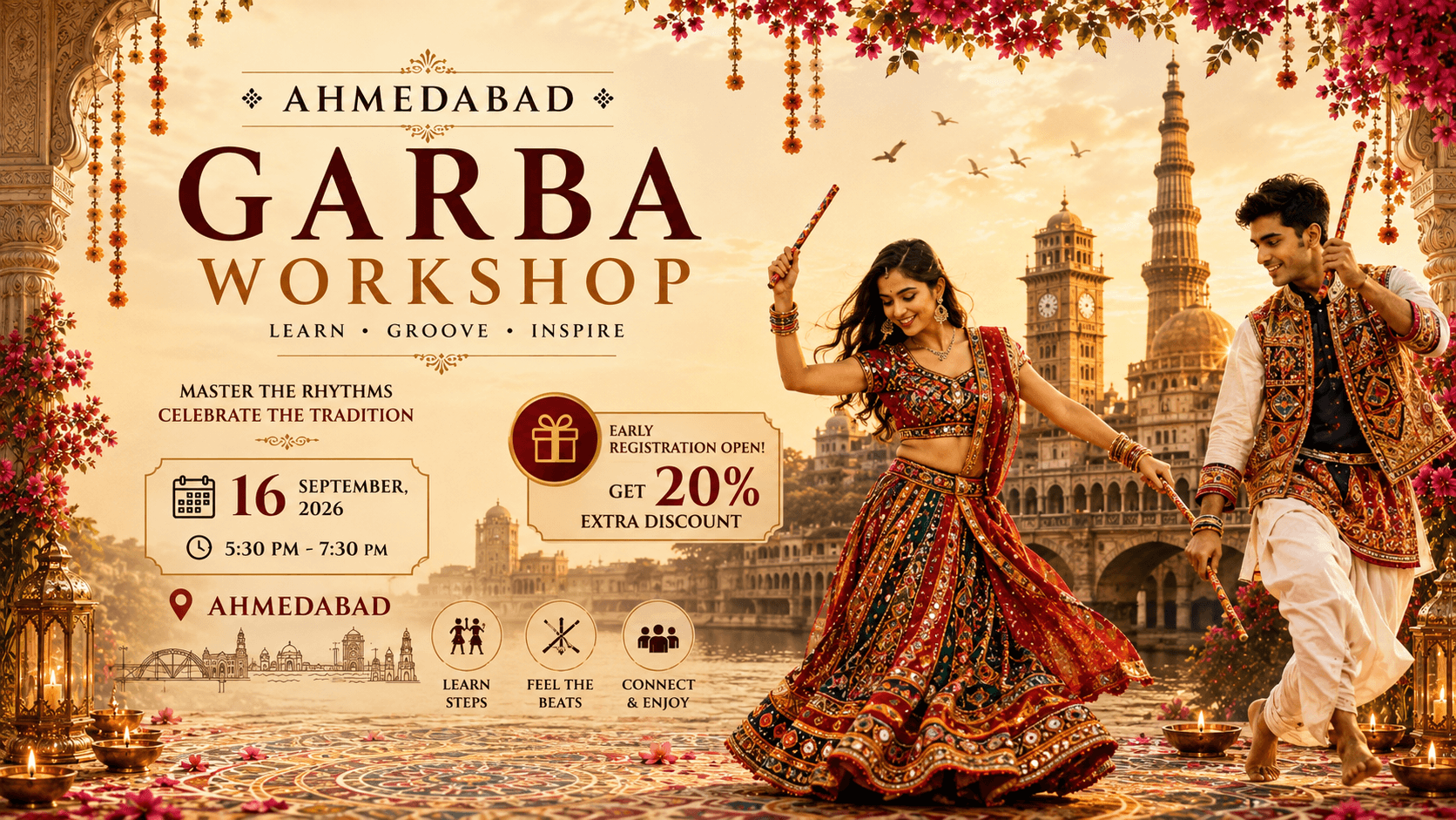 Ahmedabad Garba Workshop 2026 | Learn Boom Padi Choreography 1